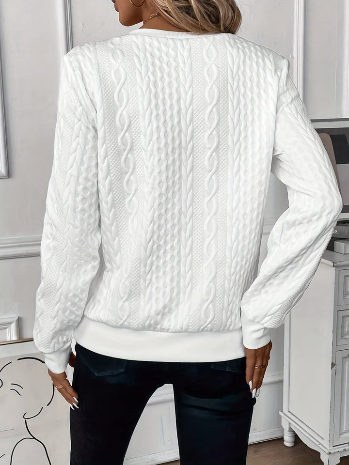 Women's Breathable Oversized Cable Knit Jumper with Half Zip