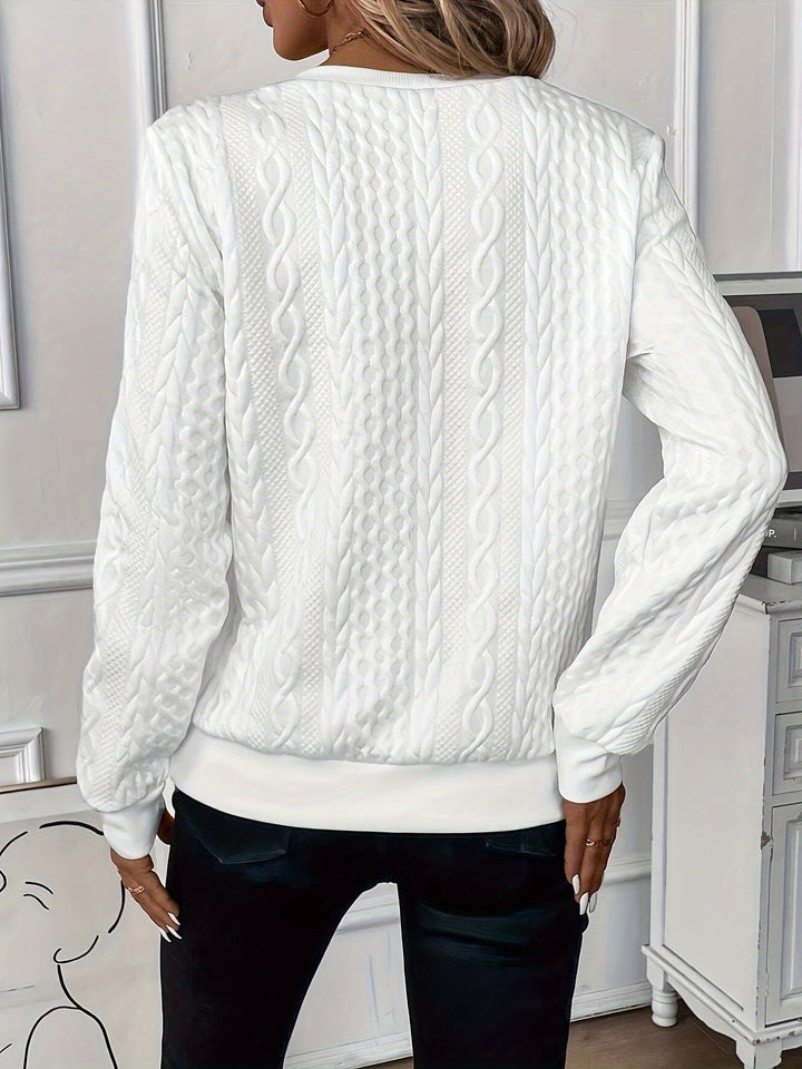 Women's Breathable Oversized Cable Knit Jumper with Half Zip