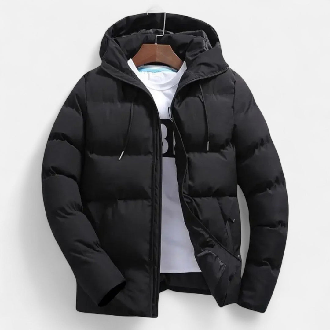 Men's Flattering Quilted Puffer Jacket with Funnel Neck