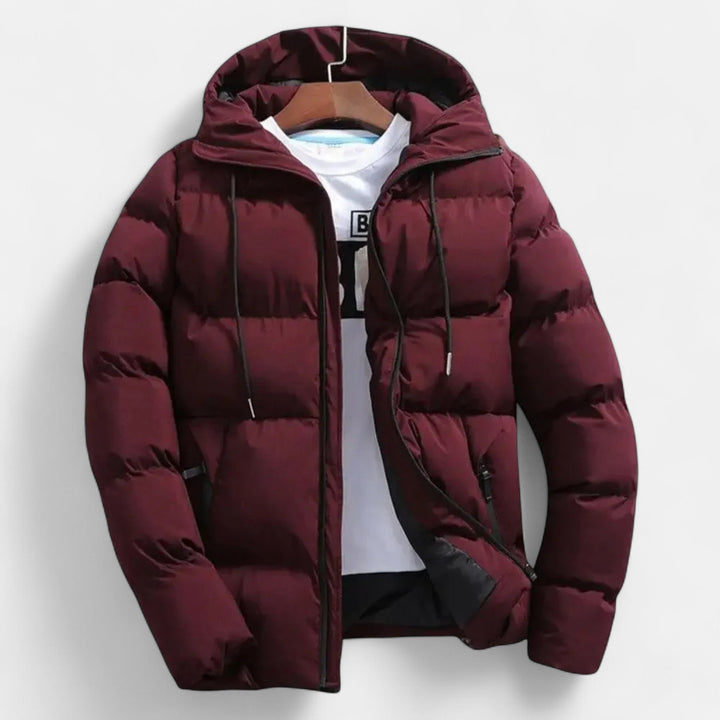 Men's Flattering Quilted Puffer Jacket with Funnel Neck