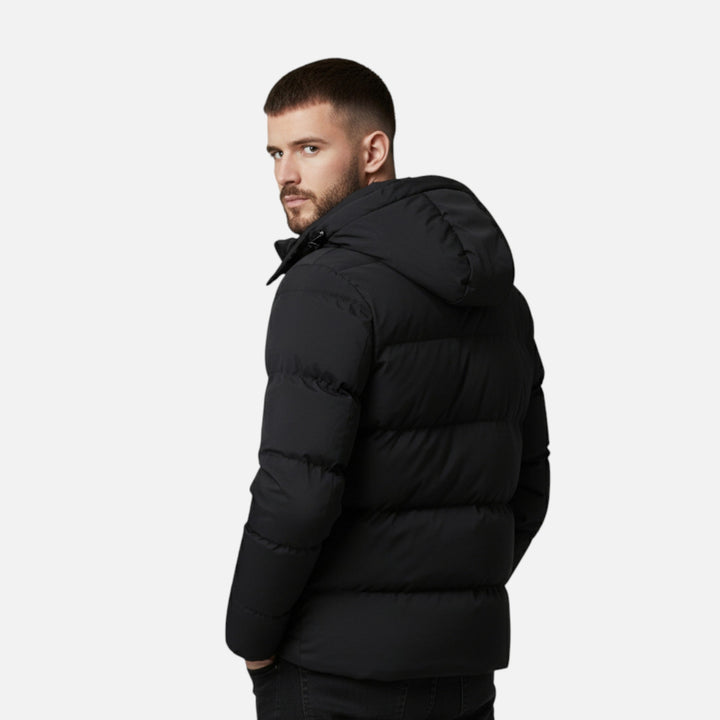 Men's Flattering Quilted Puffer Jacket with Funnel Neck