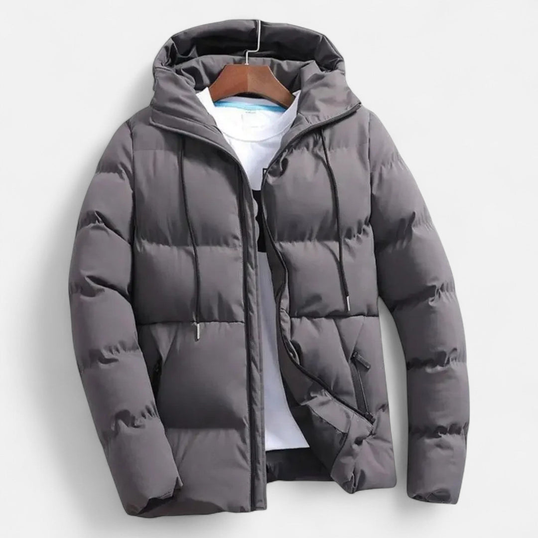 Men's Flattering Quilted Puffer Jacket with Funnel Neck
