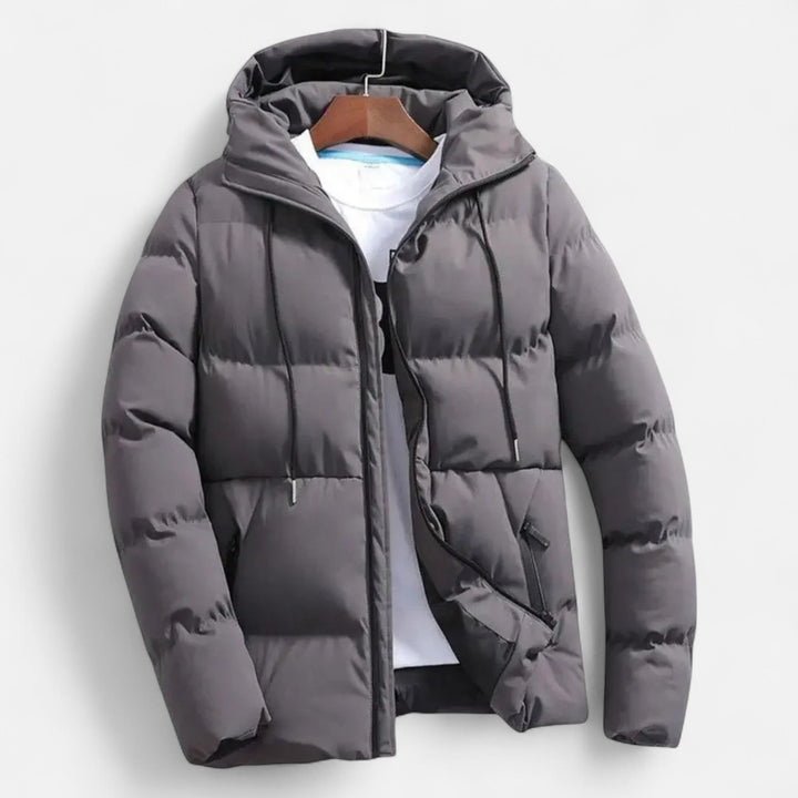 Men's Flattering Quilted Puffer Jacket with Funnel Neck