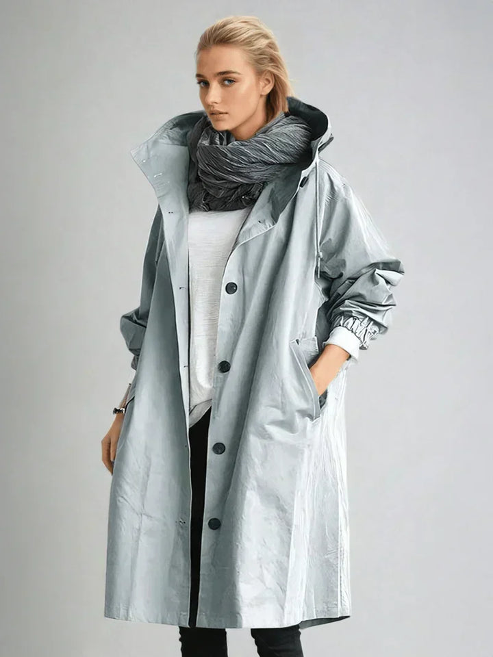 Women's Stylish Waterproof Long Hooded Rain coat