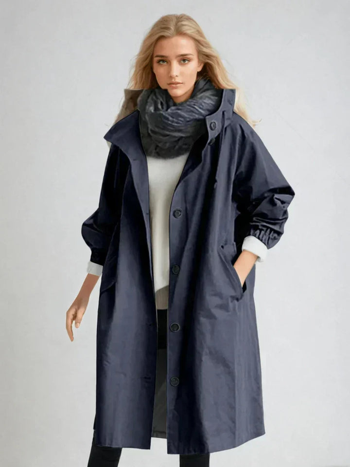 Women's Stylish Waterproof Long Hooded Rain coat