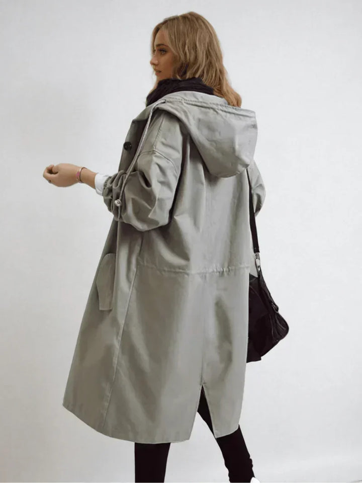 Women's Stylish Waterproof Long Hooded Rain coat
