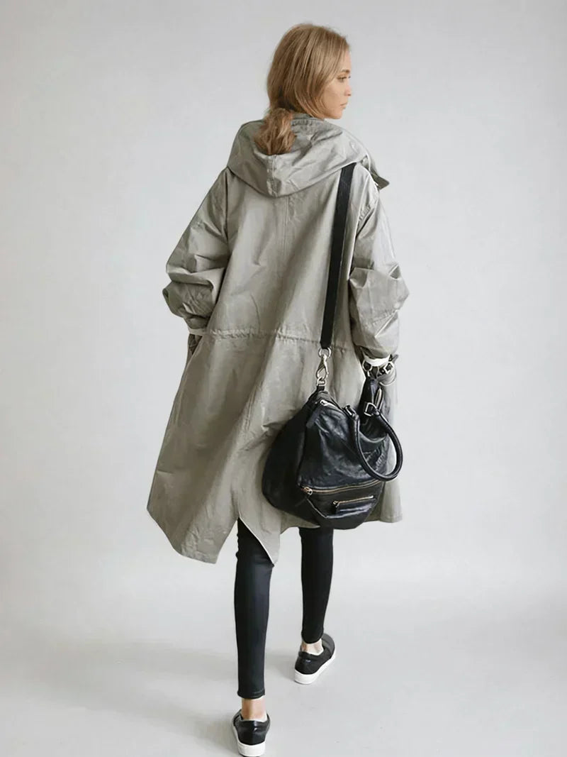 Women's Stylish Waterproof Long Hooded Rain coat
