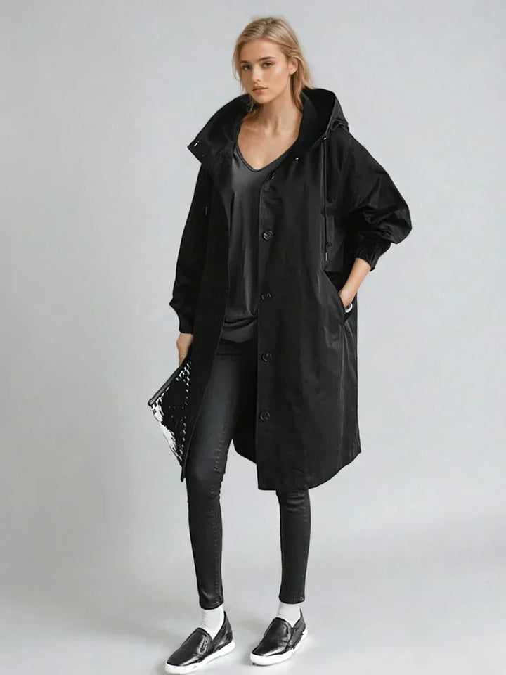 Women's Stylish Waterproof Long Hooded Rain coat