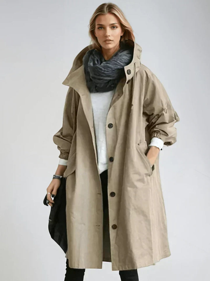 Women's Stylish Waterproof Long Hooded Rain coat