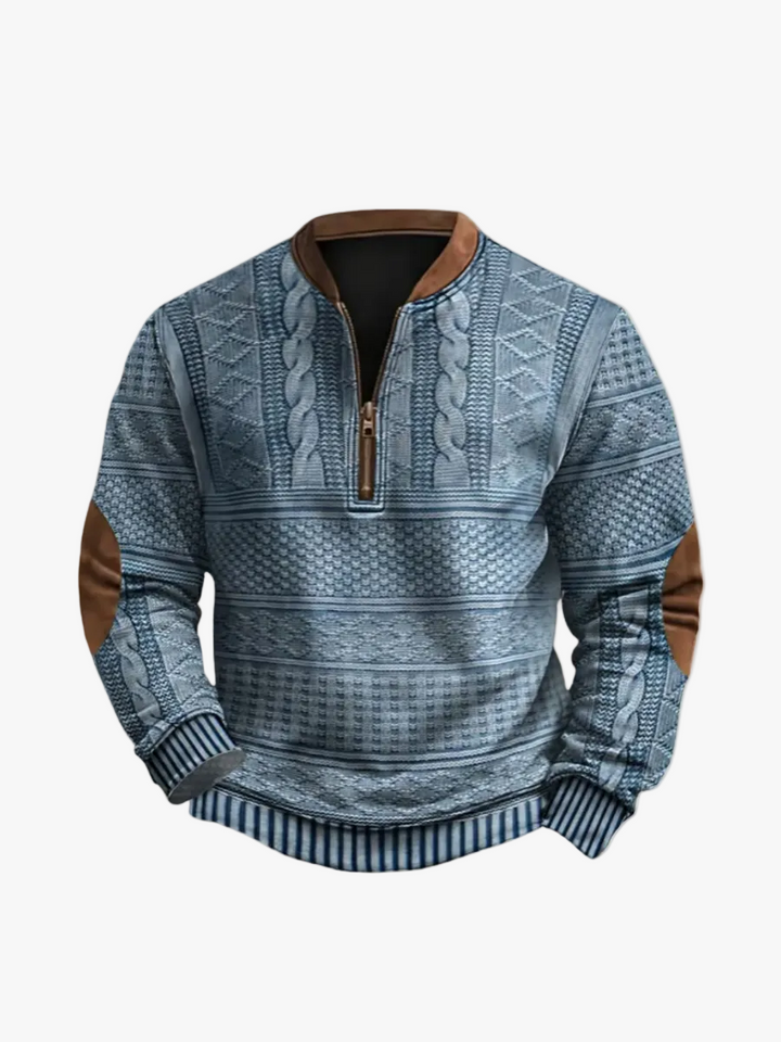 Men's Sophisticated Cable Knit Quarter Zip Jumper
