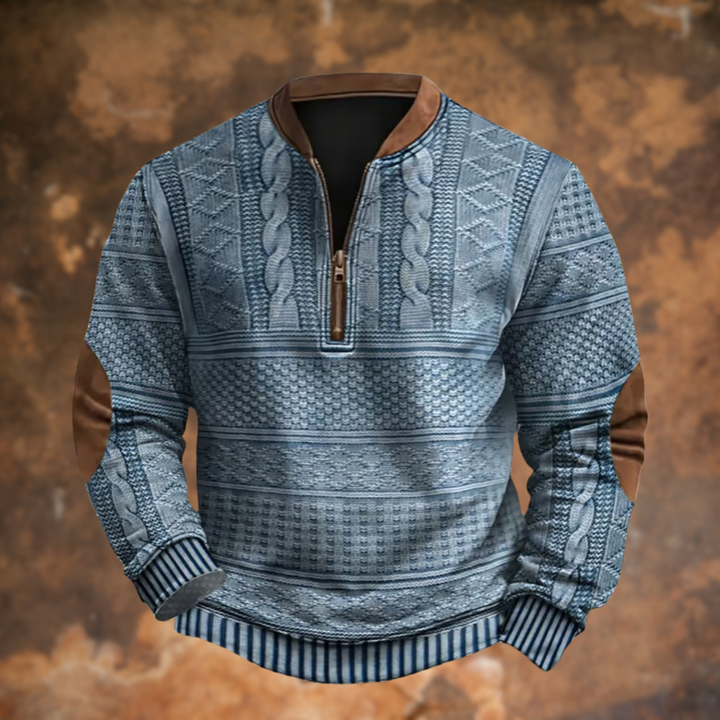 Men's Sophisticated Cable Knit Quarter Zip Jumper