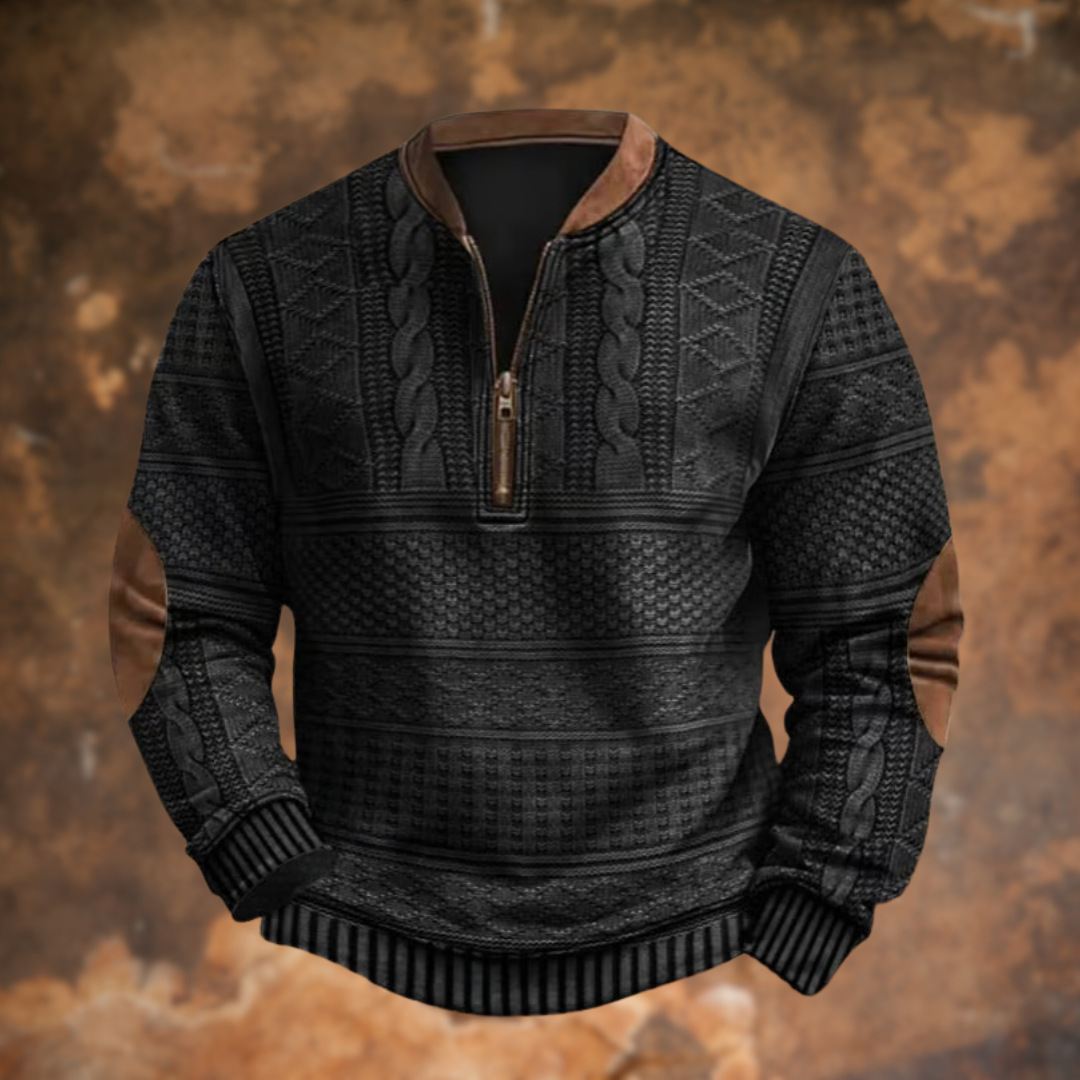 Men's Sophisticated Cable Knit Quarter Zip Jumper