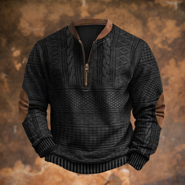 Men's Sophisticated Cable Knit Quarter Zip Jumper