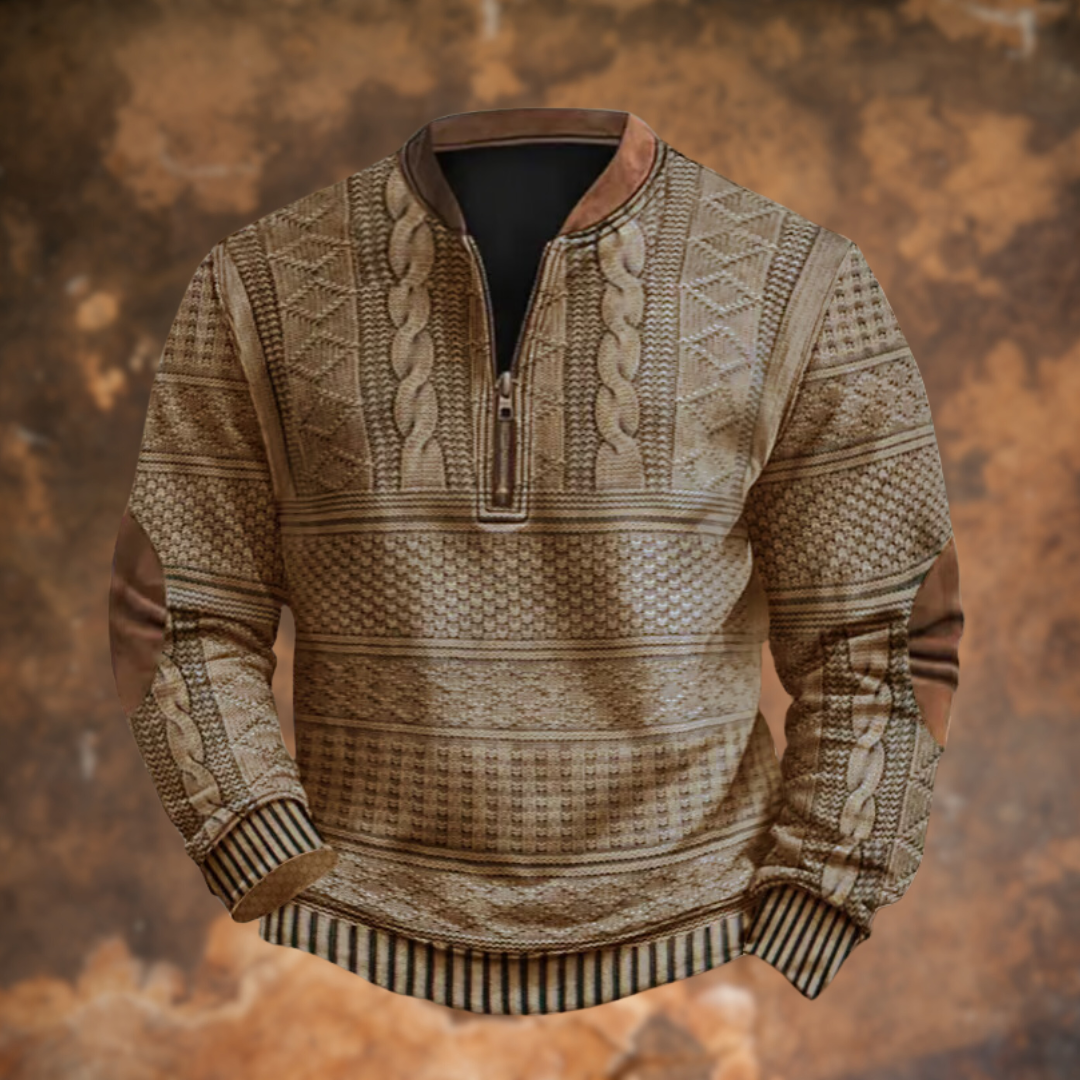 Men's Sophisticated Cable Knit Quarter Zip Jumper