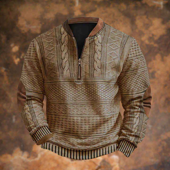 Men's Sophisticated Cable Knit Quarter Zip Jumper