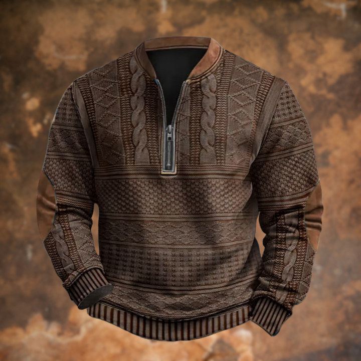 Men's Sophisticated Cable Knit Quarter Zip Jumper