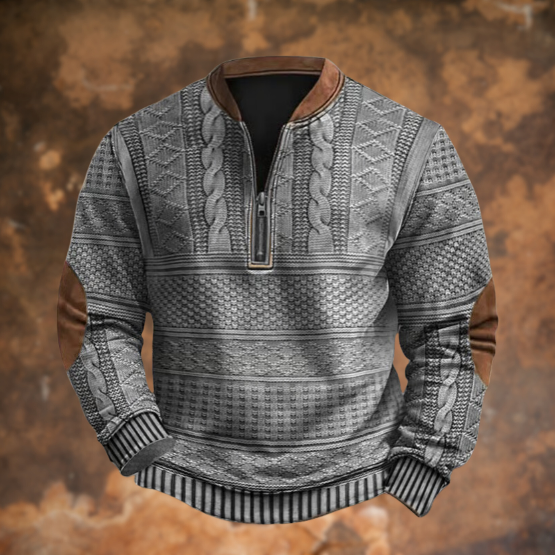 Men's Sophisticated Cable Knit Quarter Zip Jumper