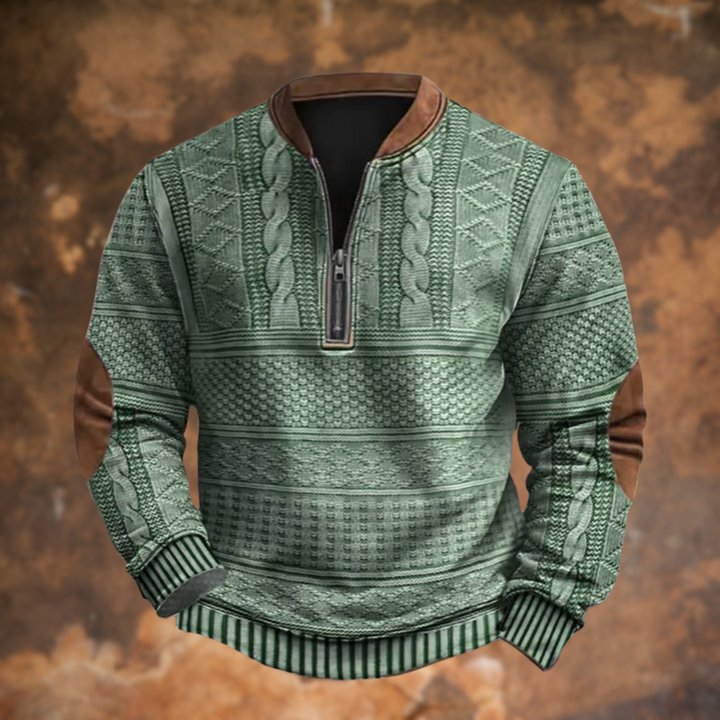 Men's Sophisticated Cable Knit Quarter Zip Jumper