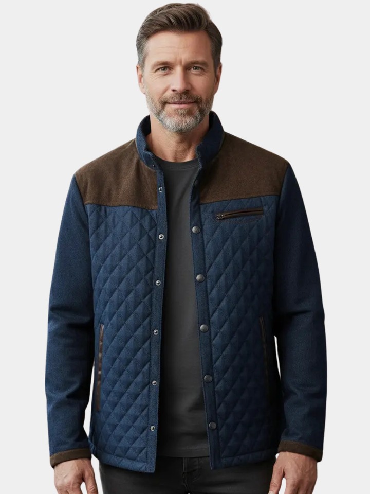 Men's Stylish Quilted Puffer Jacket with Funnel Neck