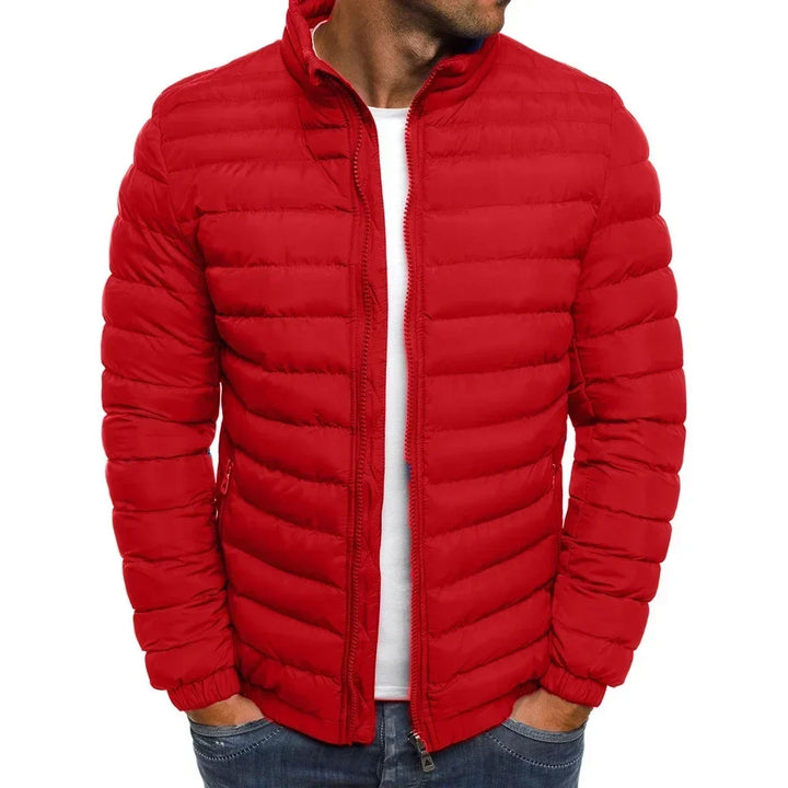 Men's Modern Quilted Puffer Padded Jacket with Funnel Neck