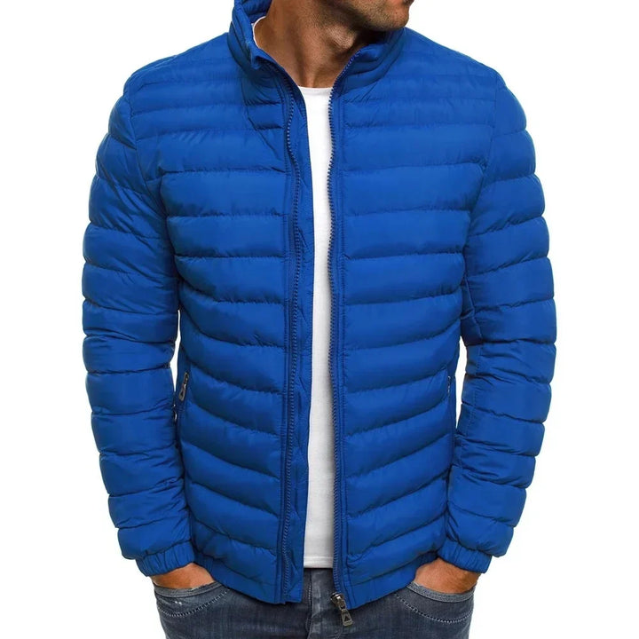 Men's Modern Quilted Puffer Padded Jacket with Funnel Neck