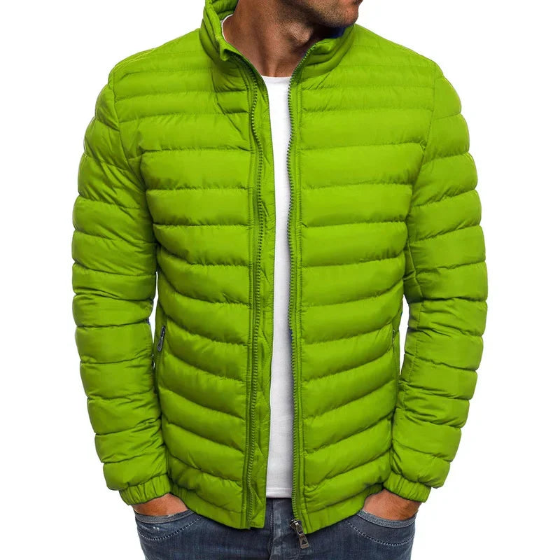Men's Modern Quilted Puffer Padded Jacket with Funnel Neck