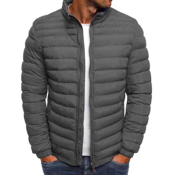 Men's Modern Quilted Puffer Padded Jacket with Funnel Neck