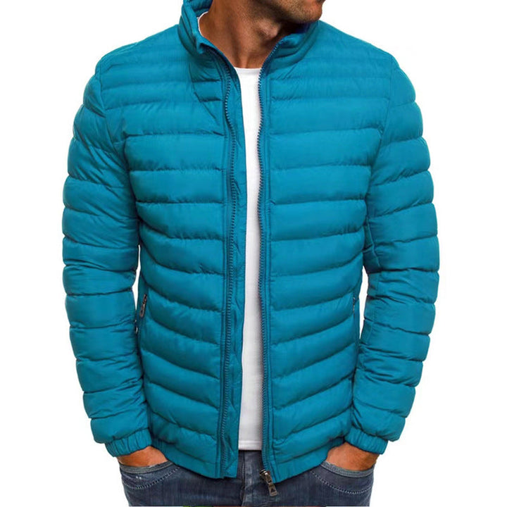 Men's Modern Quilted Puffer Padded Jacket with Funnel Neck