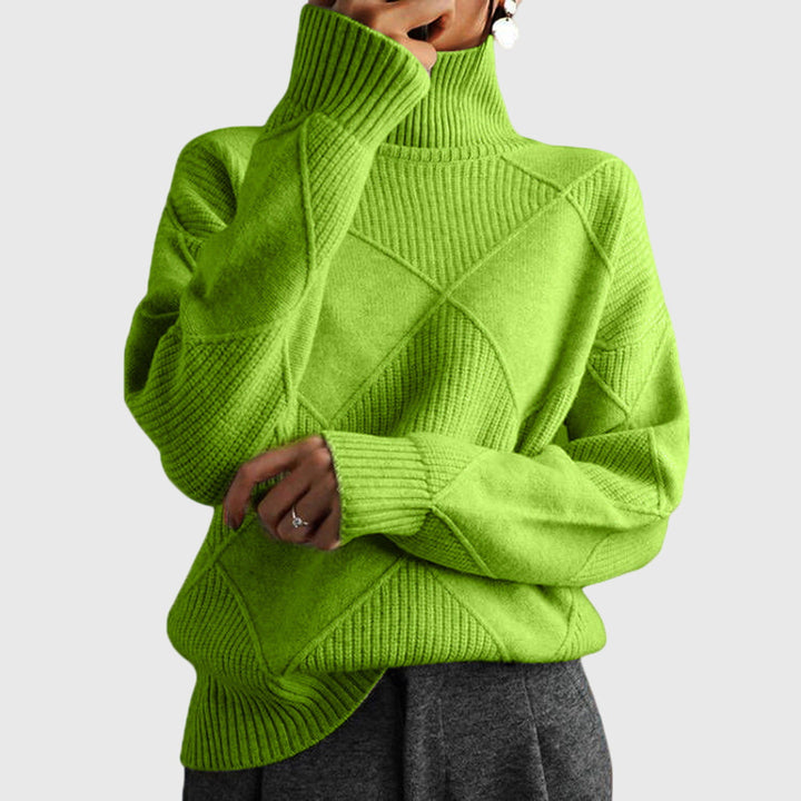 Women's Relaxed Ribbed Knit Turtleneck Jumper