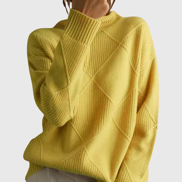 Women's Relaxed Ribbed Knit Turtleneck Jumper