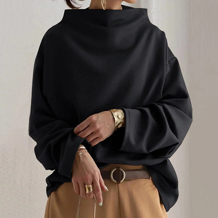 Women's Sophisticated Black Turtleneck Jumper