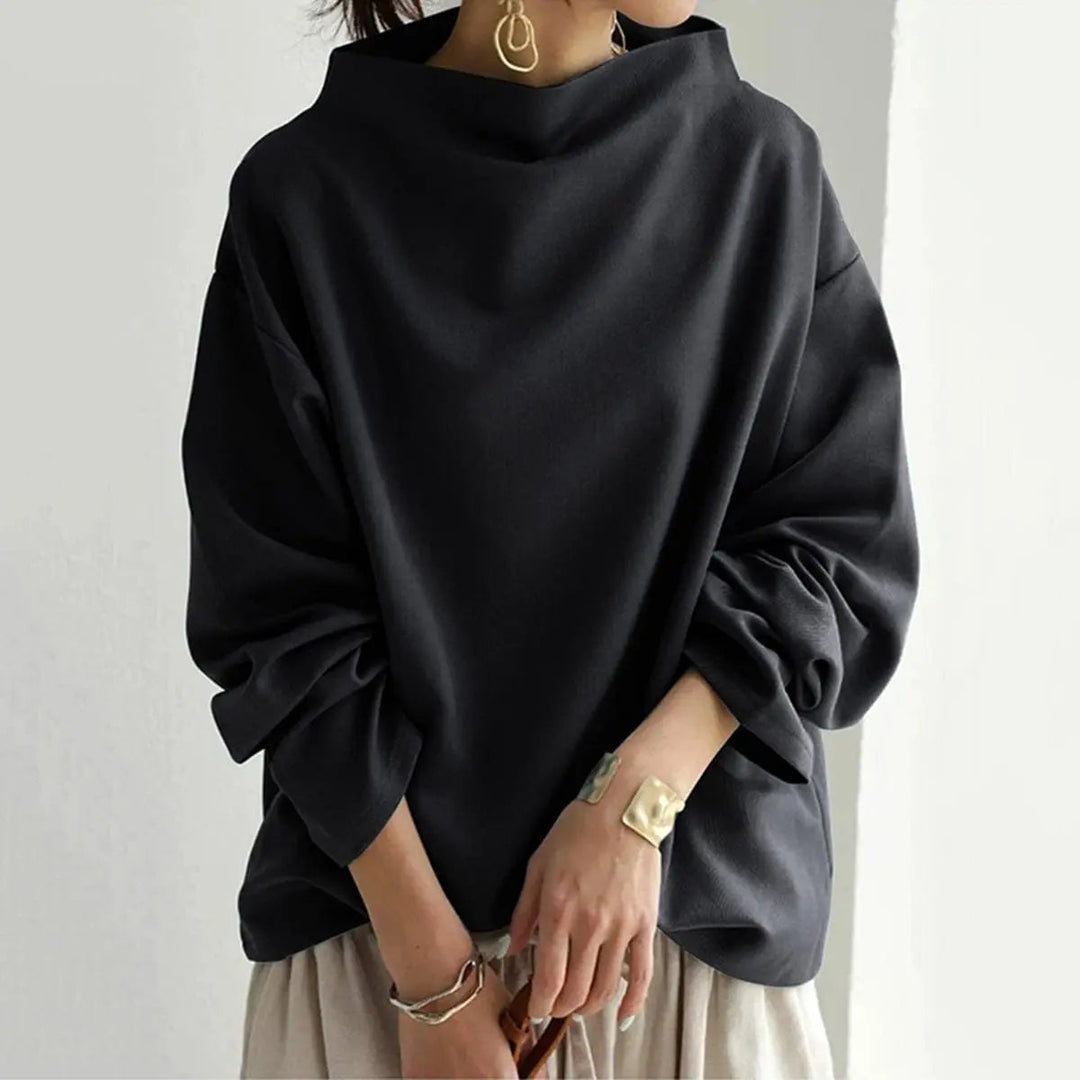 Women's Sophisticated Black Turtleneck Jumper