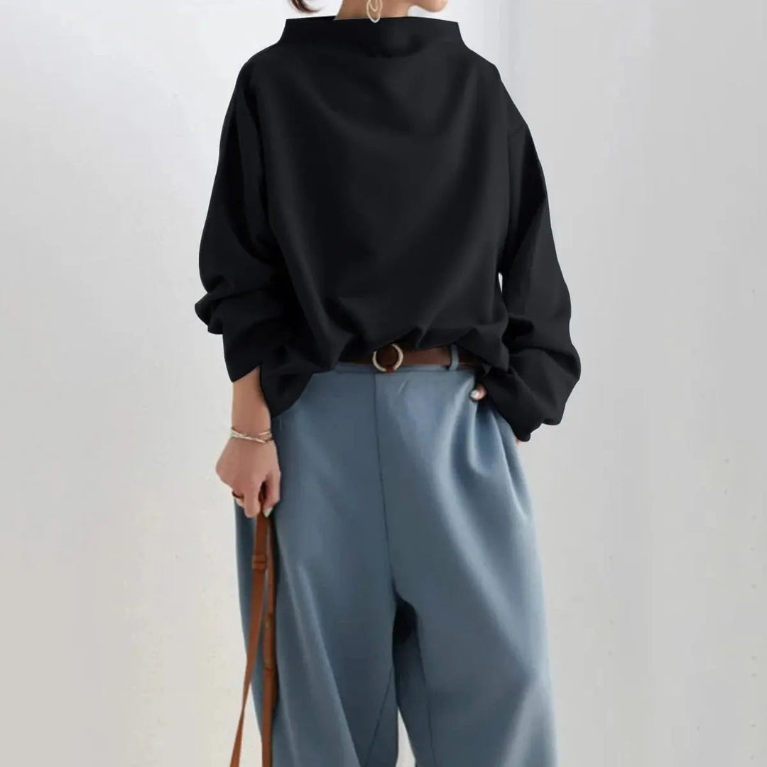 Women's Sophisticated Black Turtleneck Jumper