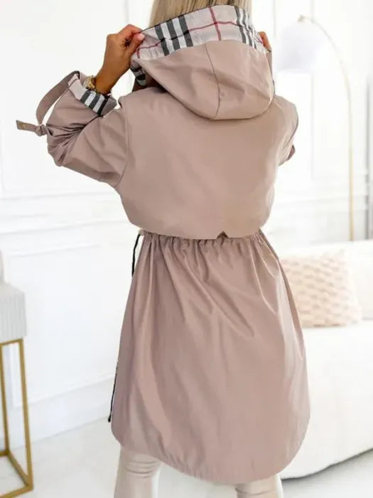 Women's Stylish Hooded Waterproof Long Raincoat