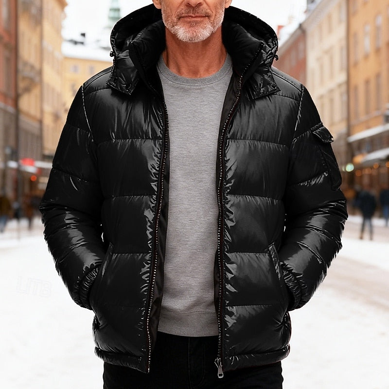 Men's Stylish Quilted Hooded Puffer Jacket