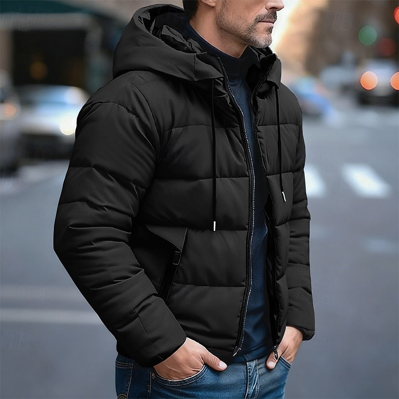 Polished Hooded Quilted Winter Puffer Jacket