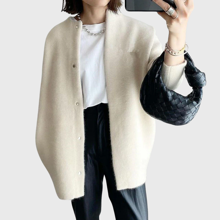 Women's Timeless Longline Cardigan with Button-Up Front and Long Sleeves