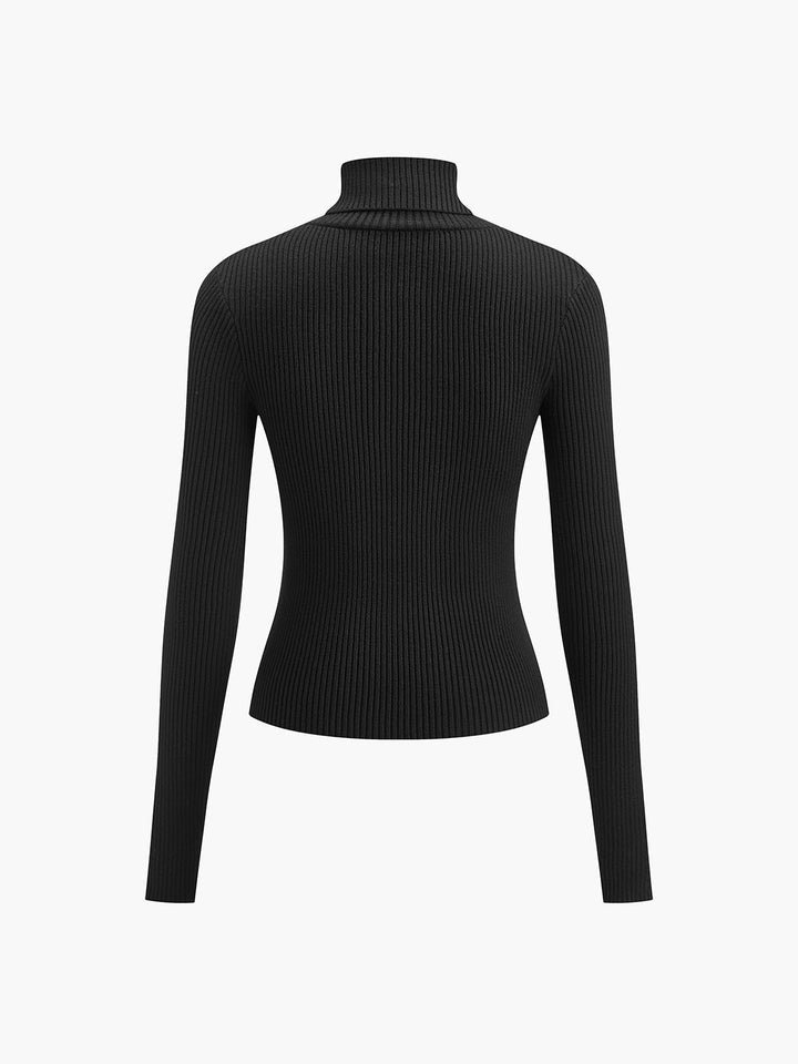 Women's Modern Ribbed Knit Turtleneck Jumper