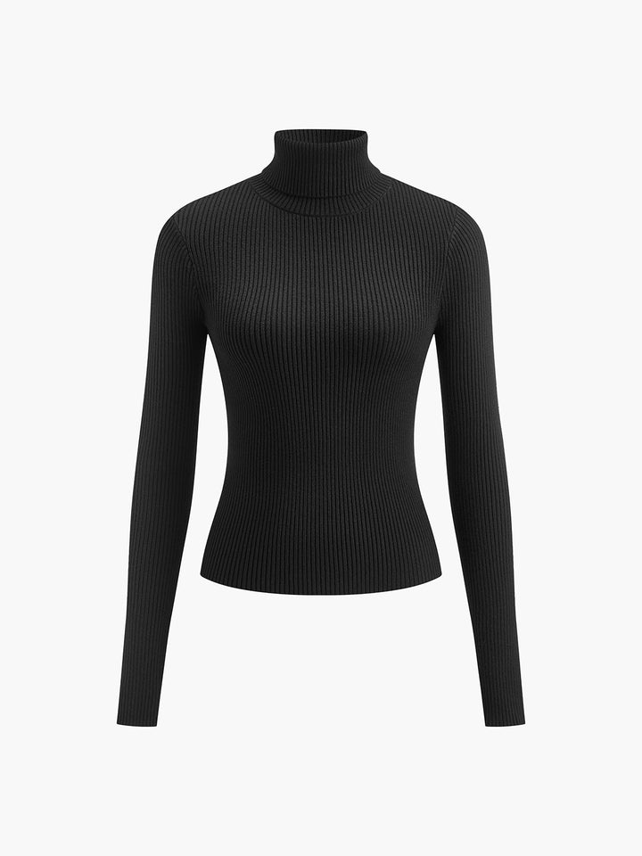 Women's Modern Ribbed Knit Turtleneck Jumper